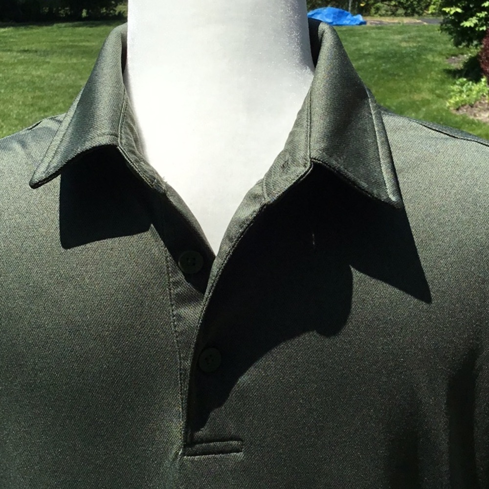 GEORGE Preppy Olive Golf Polo Shirt Y2K Poly Size M - Picture 2 of 6
